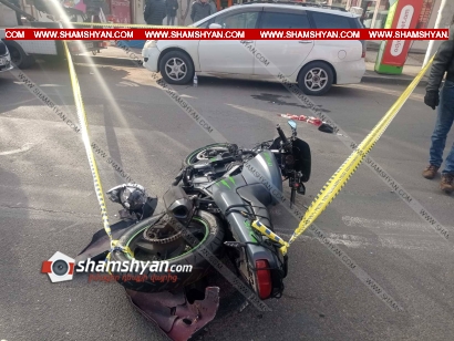 Երևանում 31-ամյա մոտոցիկլավարը Kawasaki մոտոցիկլետով վրաերթի է ենթարկել հետիոտնին և կողաշրջվել. կա վիրավոր
