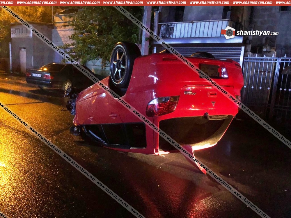 Երևանում 30–ամյա վարորդը Mitsubishi-ով բախվել է BMW-ին և գլխիվայր շրջվել. կա վիրավոր