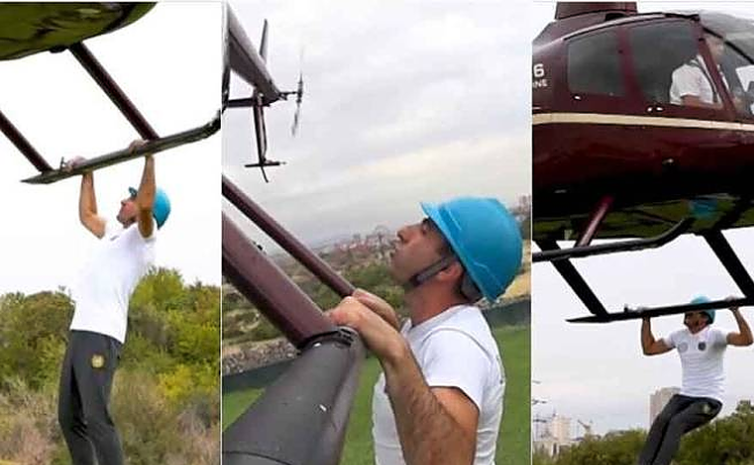 Տեսանյութ. Համազասպ Հլոյանը՝ Գինեսի ռեկորդակիր. ուղղաթիռից կախված վիճակում 1 րոպեում կատարել է32 ձգում վարժություն