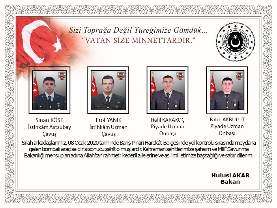 Սիրիայում ավտոմեքենայի պայթյունից 4 թուրք զինծառայող է զոհվել