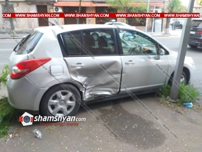 Երևանում բախվել են Opel Zafira-ն ու Nissan Tiida-ն. Nissan-ն էլ բախվել է ծառին և մասամբ հայտնվել մայթին. կա վիրավոր