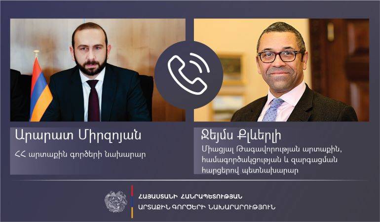 Мирзоян и Клеверли обсудили ситуацию с безопасностью на Южном Кавказе
