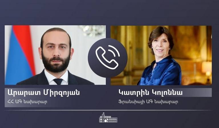 Арарат Мирзоян провел телефонный разговор с министром иностранных дел Франции 