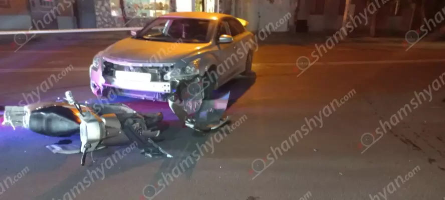 Երևանում բախվել են Nissan-ն ու մոպեդը. վերջինը կողաշրջվել է. մոպեդավարը տեղափոխվել է հիվանդանոց