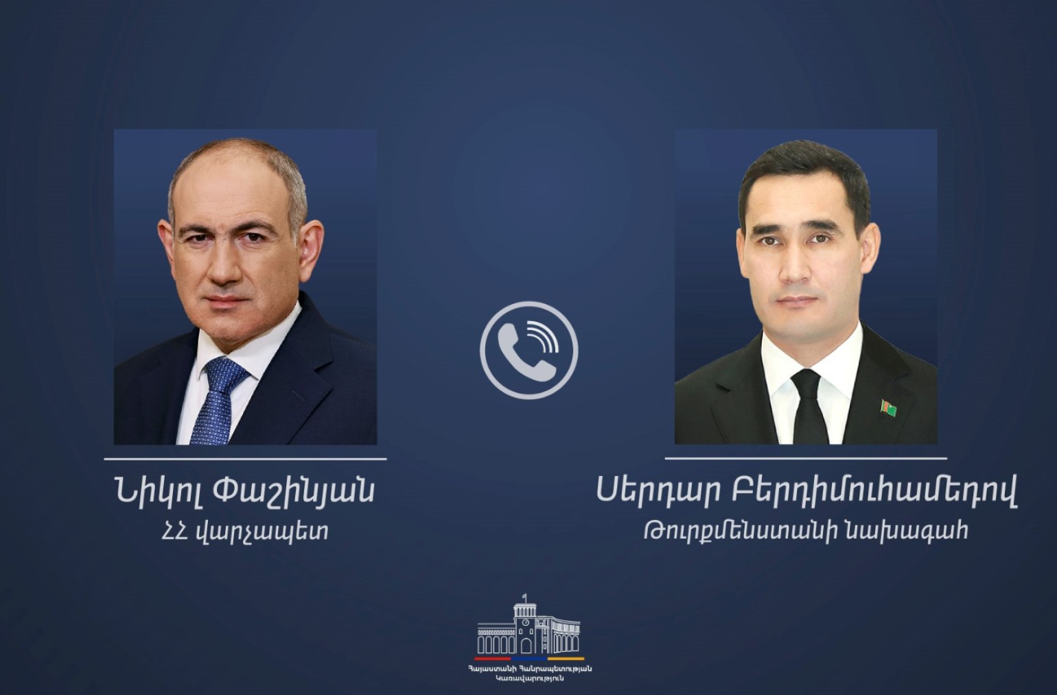 Փաշինյանը Թուրքմենստանի նախագահին հրավիրել է Հայաստան՝ մասնակցելու COP 17-ի շրջանակներում կայանալիք Առաջնորդների գագաթնաժողովին