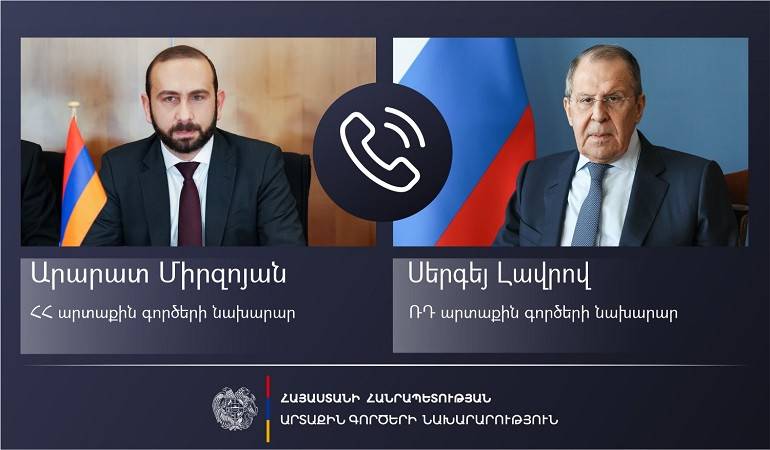 Состоялся телефонный разговор министра иностранных дел Армении Арарата Мирзояна с министром иностранных дел России Сергеем Лавровым